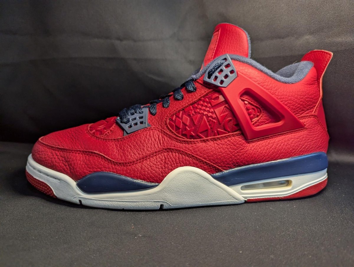 Jordan 4 Retro SE "FIBA" Red Blue Size 13 Used VGC CI1184 - 617 minor Sole Flaw - Sole & Drip