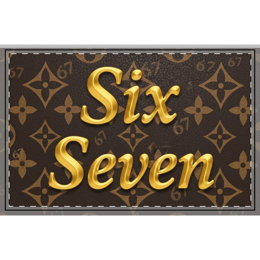 Luxury 'Six Seven' Monogram Rug - Faux Designer Pattern Accent Mat 67