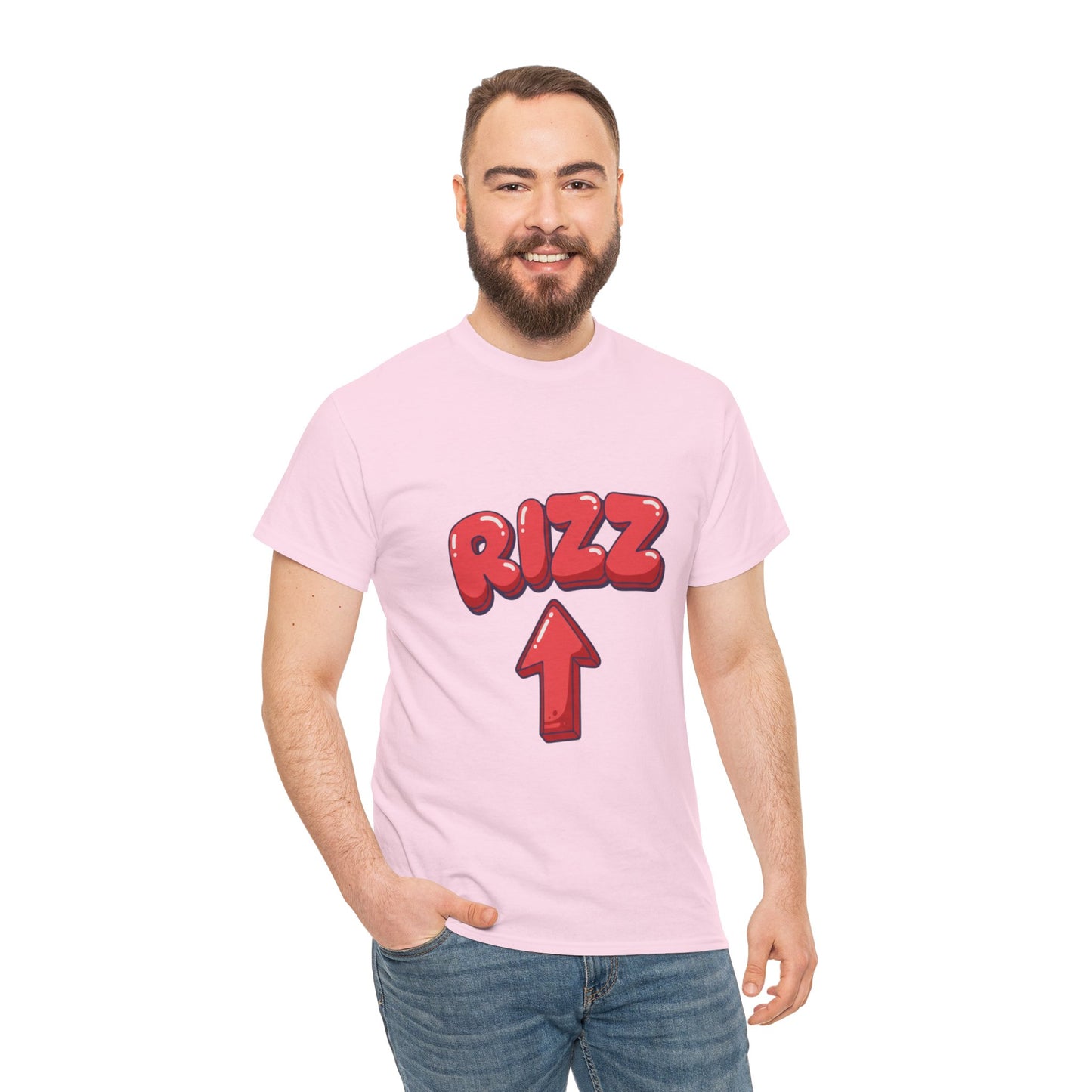 Adult Tee — Playful "RIZZ" Arrow Graphic Shirt