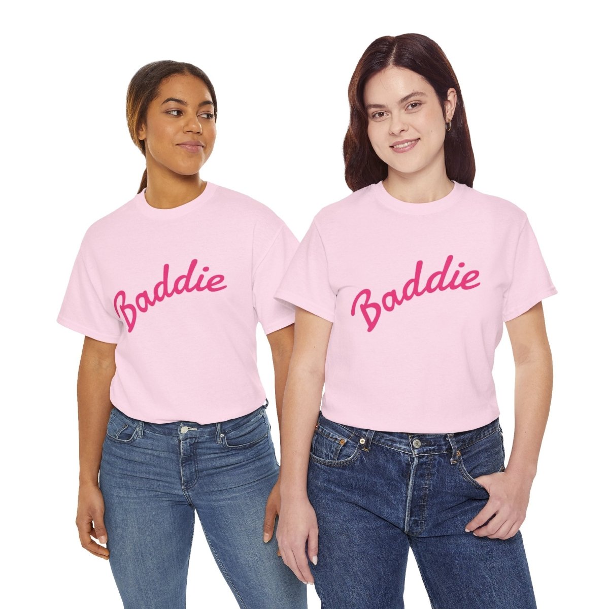 Baddie Script Tee — Pink Retro Graphic T‑Shirt - Sole & Drip