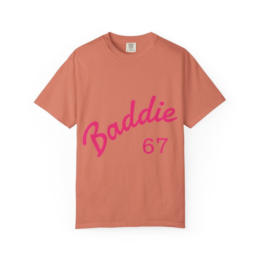 Baddie 67 T-Shirt — Pink Script "Baddie" Front & "Slay" Back - Sole & Drip