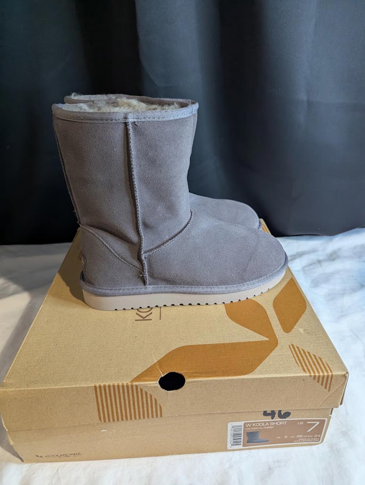 NEW KOOLABURRA UGG Koola Short Rabbit Grey Suede Boots Womens 7 1017090 W/Box