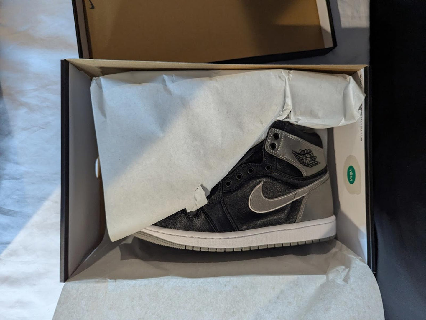 NEW Wmns Air Jordan 1 High OG Satin Shadow Black Grey 10W FD4810-010 DS