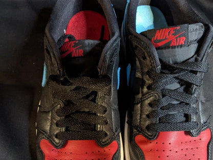 Jordan 1 Retro Low OG "UNC to Chicago" Wmns 7 Used Great CZ0775 - 046 Black/Red - Sole & Drip