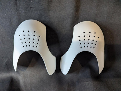 2 - Pack Crease Guards Shoe Shields Sneaker Toe Box Protector Large (White/Black) - Sole & Drip