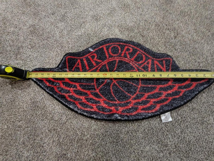 NEW Air Jordan 1 Wings Logo Rug Die - Cut 28" Wide Black Red Sneakerhead Mat - Sole & Drip