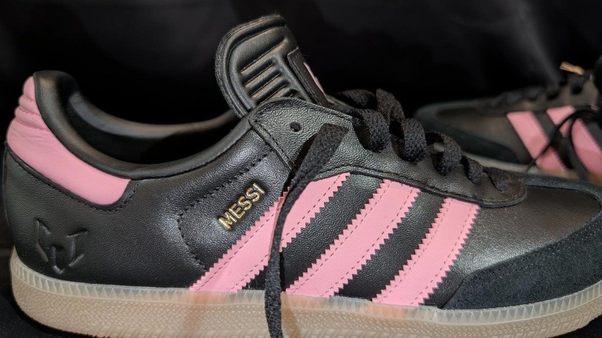 NEW NIB Adidas Samba OG Messi "Inter Miami" Black Pink Size 10 JP7845 Gum Sole - Sole & Drip