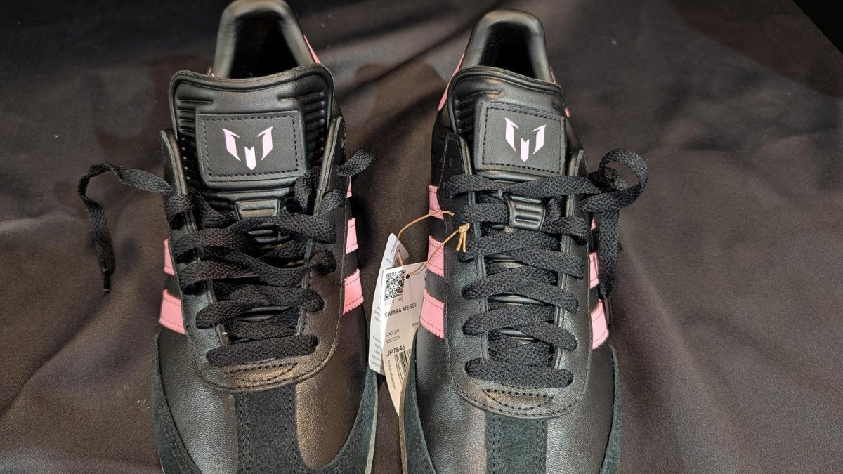 NEW NIB Adidas Samba OG Messi "Inter Miami" Black Pink Size 10 JP7845 Gum Sole - Sole & Drip
