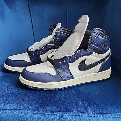NEW Air Jordan 1 Retro High OG GS 6Y Midnight Navy White Black FD1437-401
