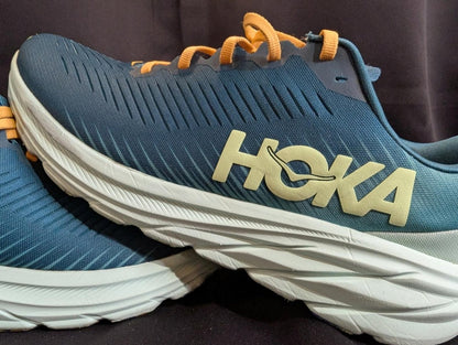 HOKA ONE ONE Rincon 3 Running Shoe Deep Lagoon/Ocean Mist Size 13 Used VGC - Sole & Drip