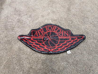 NEW Air Jordan 1 Wings Logo Rug Die - Cut 28" Wide Black Red Sneakerhead Mat - Sole & Drip