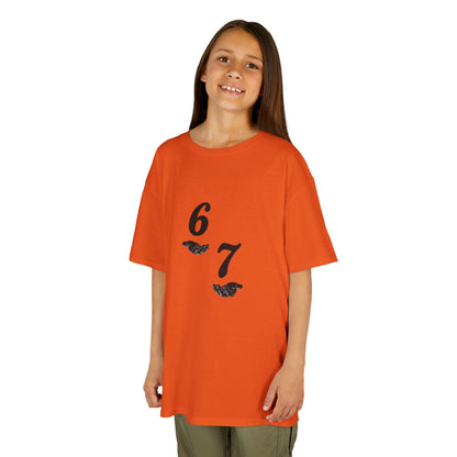 Kids Tee “6 7” Minimalist Graphic — Six Seven Backprint