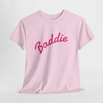 Baddie Script Tee — Pink Retro Graphic T‑Shirt - Sole & Drip