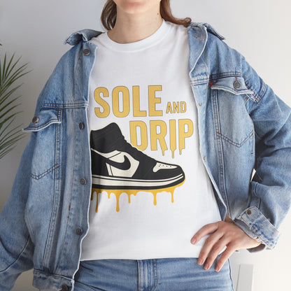 Sole and Drip Short Sleeve Tee — Sneaker Graphic Shirt with 'SOLE AND DRIP' Design