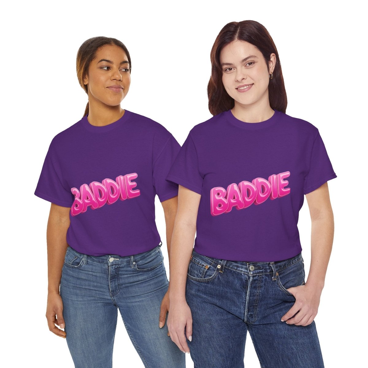 Baddie Pink Bubble Text Tee - Trendy Graphic T-Shirt - Sole & Drip
