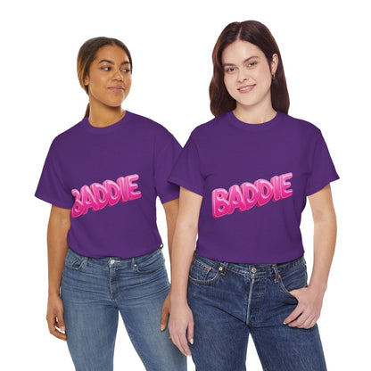 Baddie Pink Bubble Text Tee - Trendy Graphic T-Shirt - Sole & Drip
