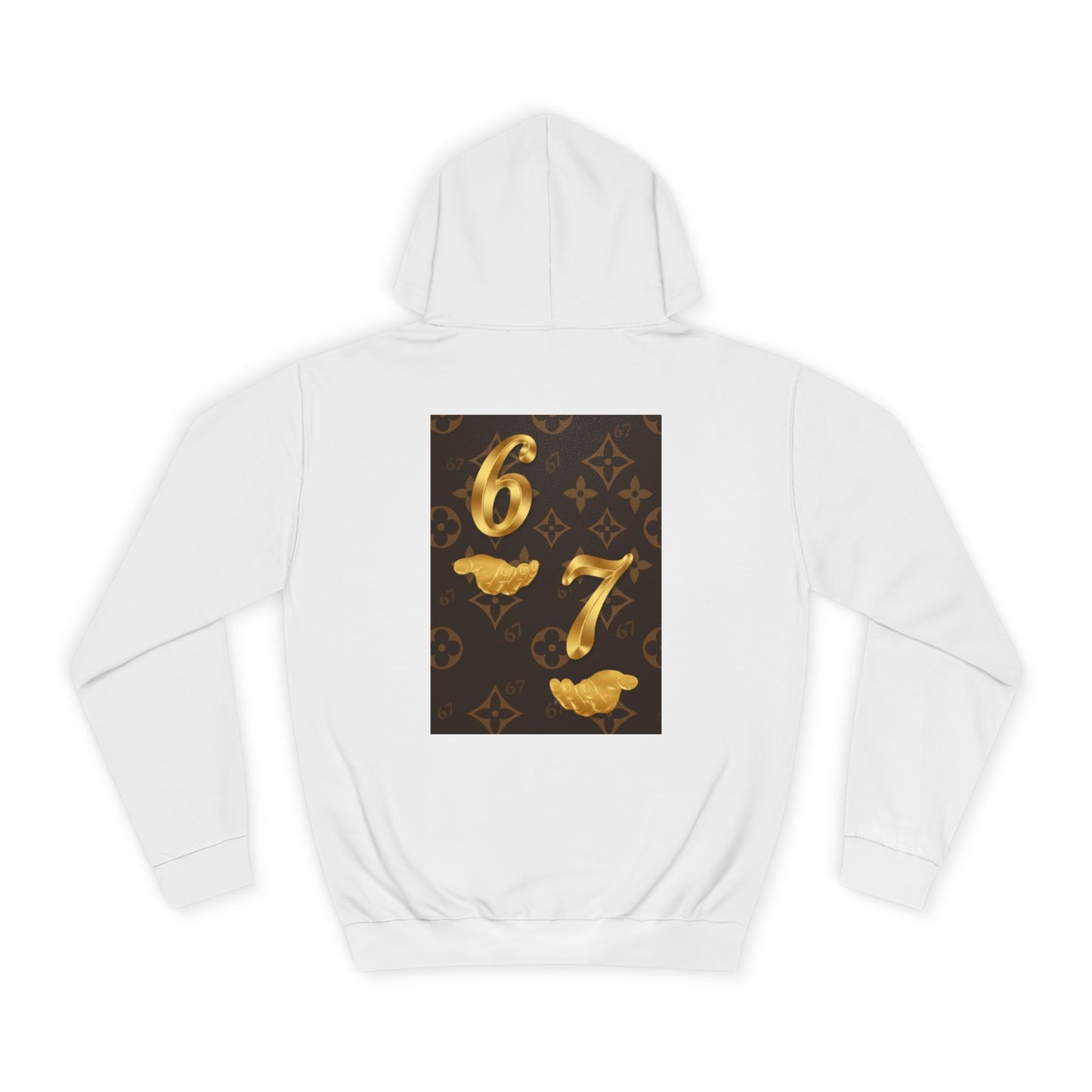 Six Seven Hoodie — Luxury Monogram 6 7 Gold Graphic College Pullover
