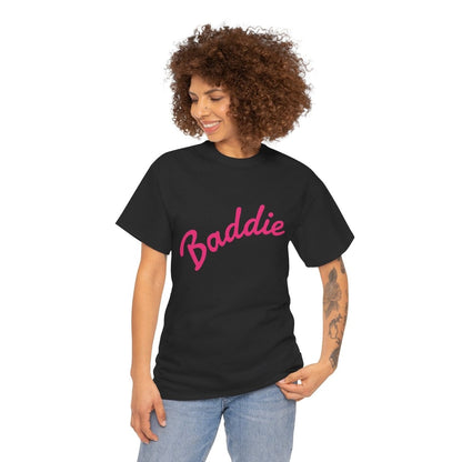 Baddie Script Tee — Pink Retro Graphic T‑Shirt - Sole & Drip