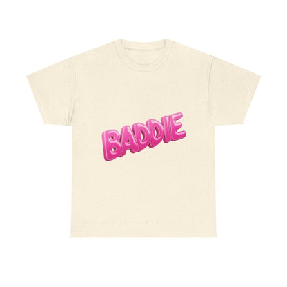 Baddie Pink Bubble Text Tee - Trendy Graphic T-Shirt - Sole & Drip