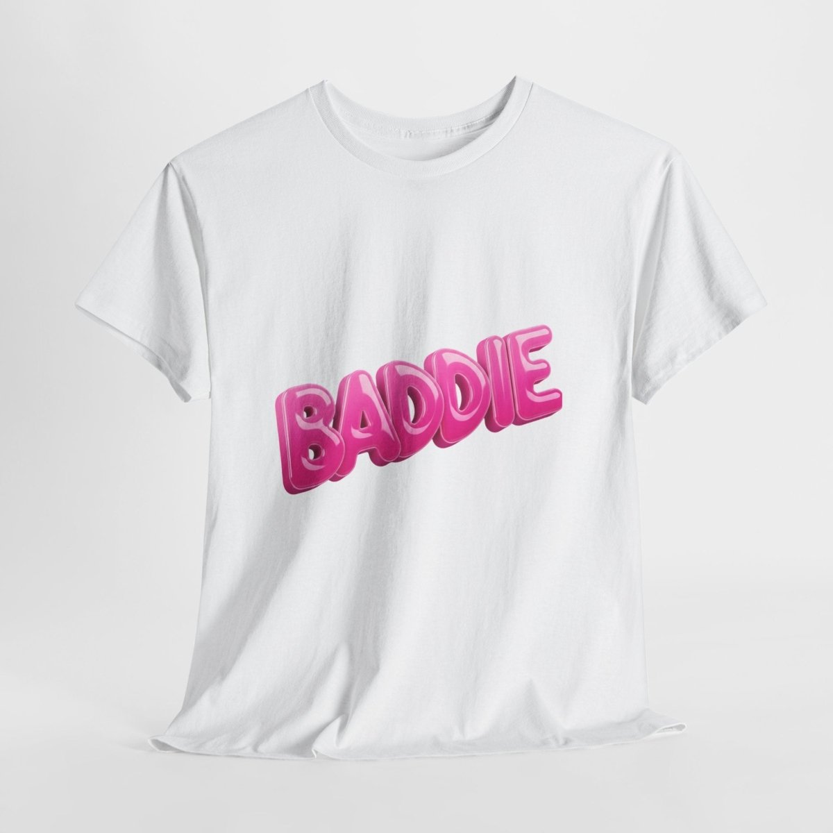 Baddie Pink Bubble Text Tee - Trendy Graphic T-Shirt - Sole & Drip