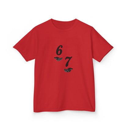 Kids Tee “6 7” Minimalist Graphic — Six Seven Backprint