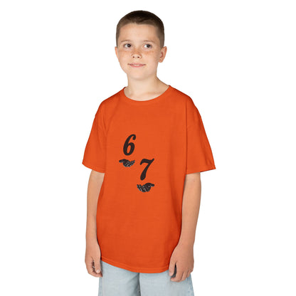 Kids Tee “6 7” Minimalist Graphic — Six Seven Backprint