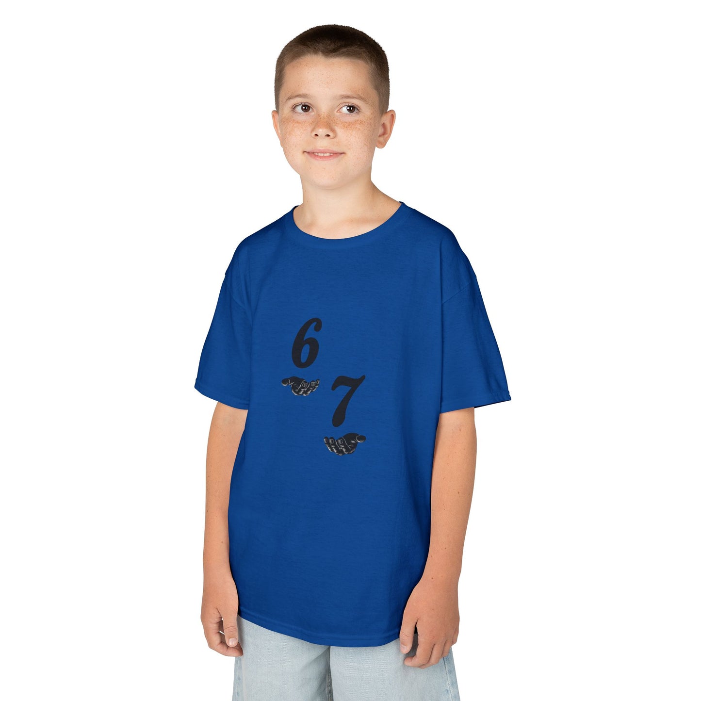 Kids Tee “6 7” Minimalist Graphic — Six Seven Backprint