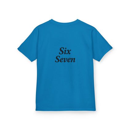 Kids Tee “6 7” Minimalist Graphic — Six Seven Backprint