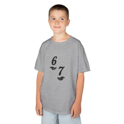 Kids Tee “6 7” Minimalist Graphic — Six Seven Backprint