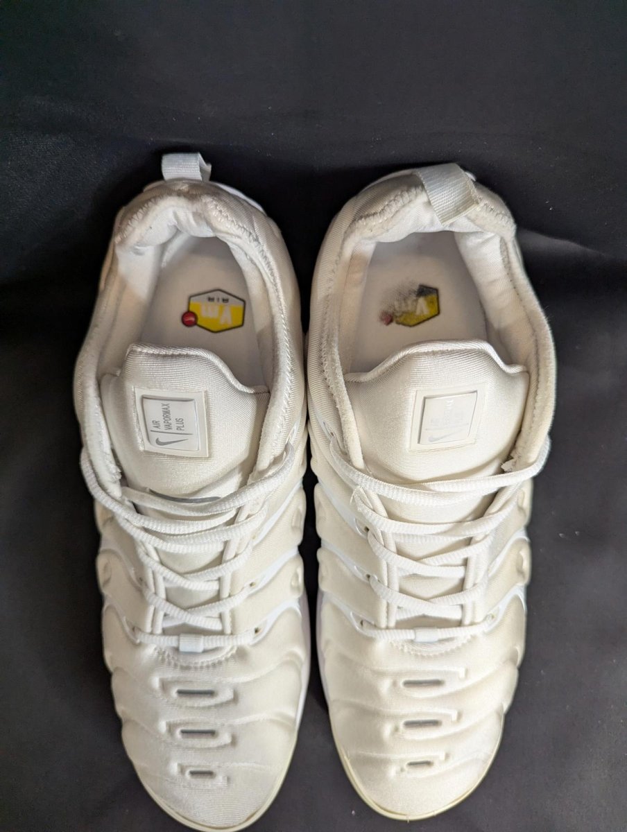 Nike Air VaporMax Plus "Triple White" Used VGC Size 13 924453 - 100 Off White - Sole & Drip