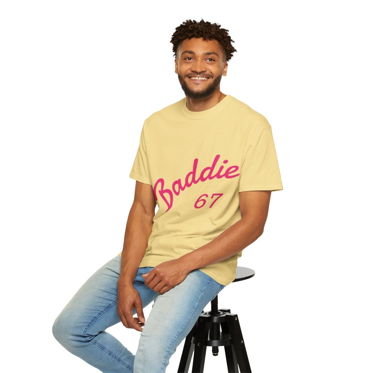 Baddie 67 T-Shirt — Pink Script "Baddie" Front & "Slay" Back - Sole & Drip