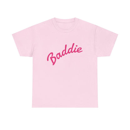 Baddie Script Tee — Pink Retro Graphic T‑Shirt - Sole & Drip