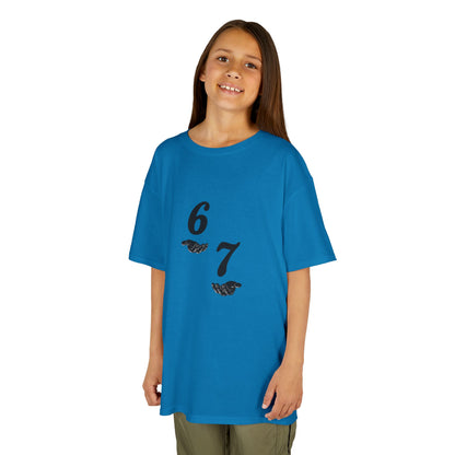 Kids Tee “6 7” Minimalist Graphic — Six Seven Backprint