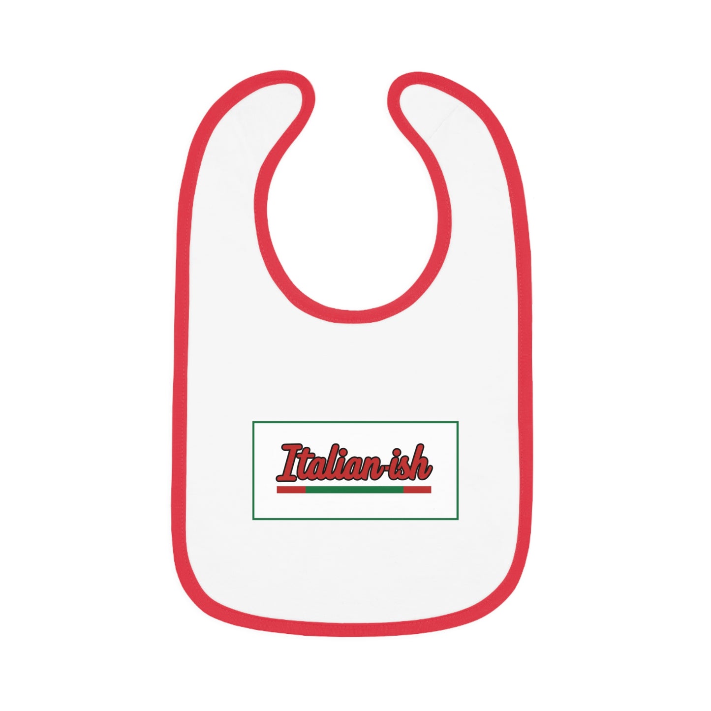 Baby Bib — "Italian-ish" Contrast Trim Jersey Baby Bib