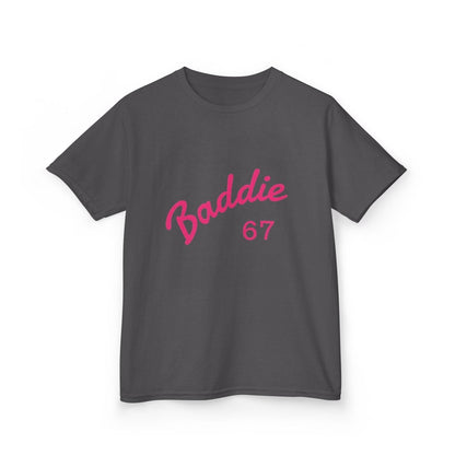 Kids Tee — Pink “Baddie 67” Front & “Slay” Back Graphic - Sole & Drip