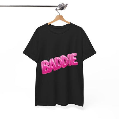 Baddie Pink Bubble Text Tee - Trendy Graphic T-Shirt - Sole & Drip