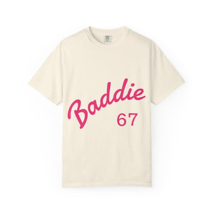 Baddie 67 T-Shirt — Pink Script "Baddie" Front & "Slay" Back - Sole & Drip
