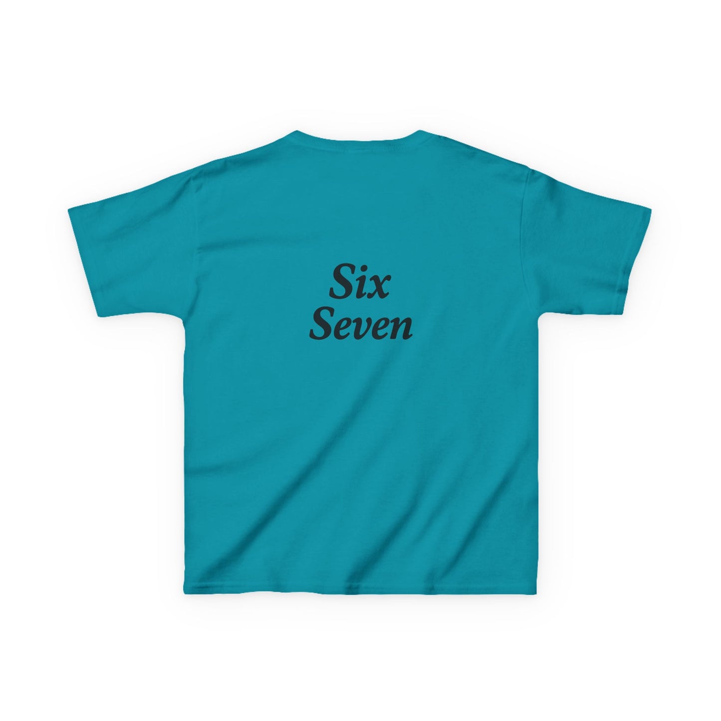 Kids Tee “6 7” Minimalist Graphic — Six Seven Backprint