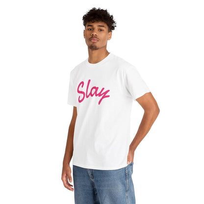 Slay Script T‑Shirt — Pink Script Graphic Tee for Trendy Women & Girls - Sole & Drip
