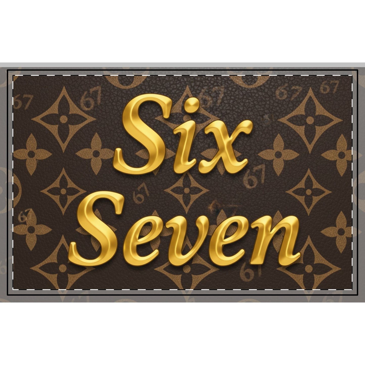 Luxury 'Six Seven' Monogram Rug - Faux Designer Pattern Accent Mat 67
