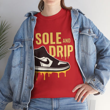 Sole and Drip Short Sleeve Tee — Sneaker Graphic Shirt with 'SOLE AND DRIP' Design