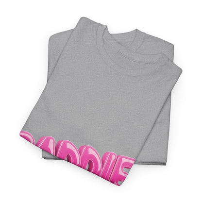 Baddie Pink Bubble Text Tee - Trendy Graphic T-Shirt - Sole & Drip