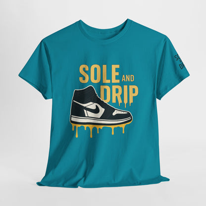 Sole and Drip Short Sleeve Tee — Sneaker Graphic Shirt with 'SOLE AND DRIP' Design