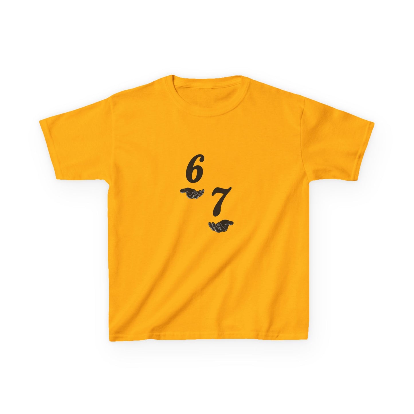 Kids Tee “6 7” Minimalist Graphic — Six Seven Backprint