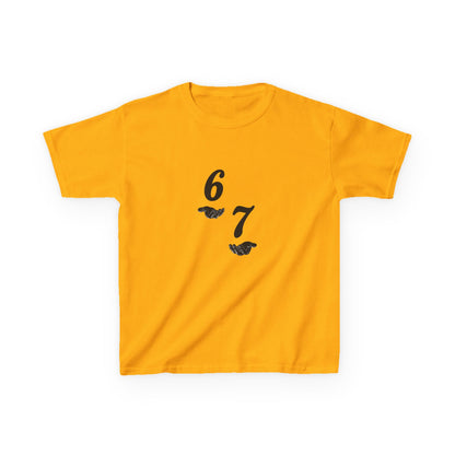 Kids Tee “6 7” Minimalist Graphic — Six Seven Backprint