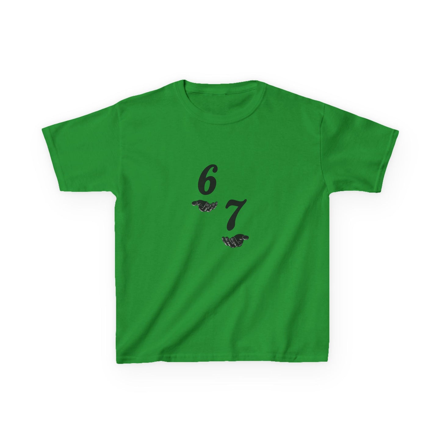 Kids Tee “6 7” Minimalist Graphic — Six Seven Backprint