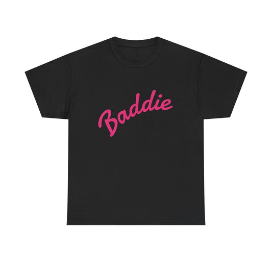 Baddie Script Tee — Pink Retro Graphic T‑Shirt - Sole & Drip