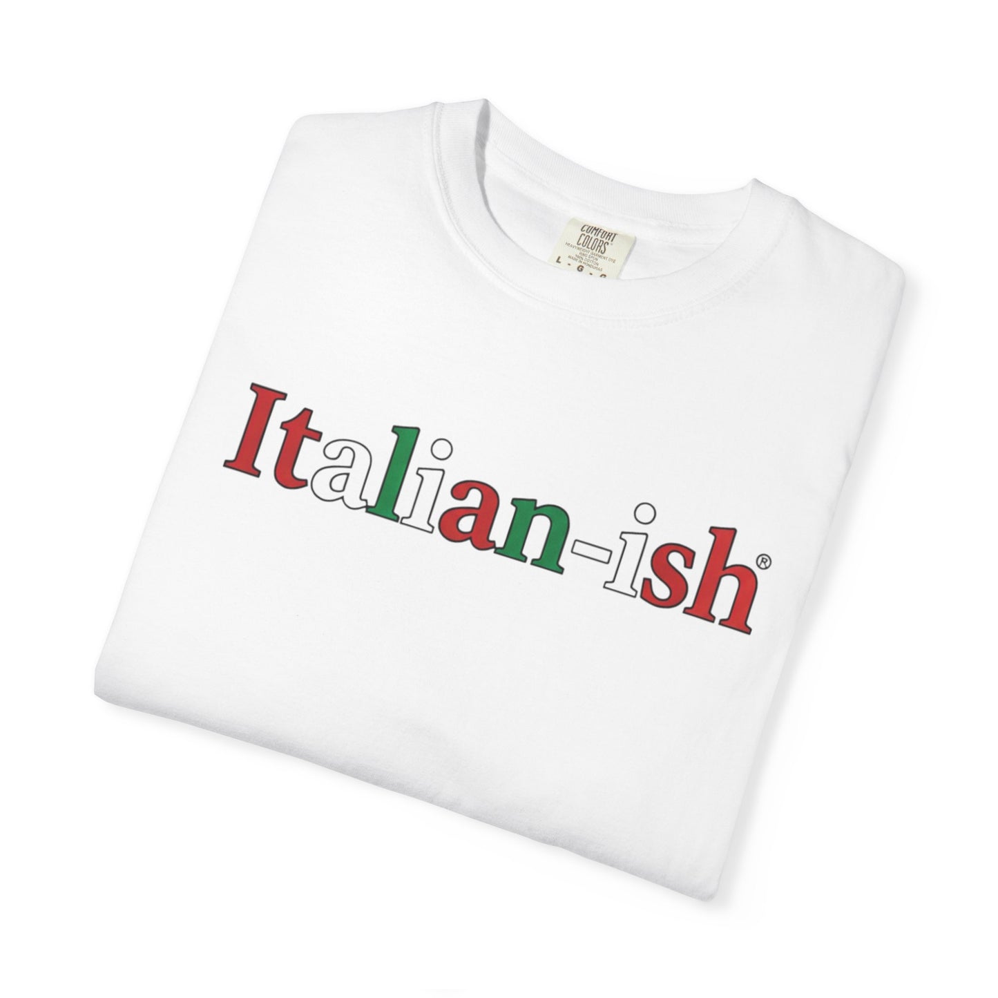 Italian-ish Graphic T-Shirt – Funny Italy Flag Text Tee