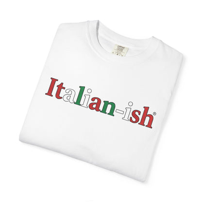 Italian-ish Graphic T-Shirt – Funny Italy Flag Text Tee
