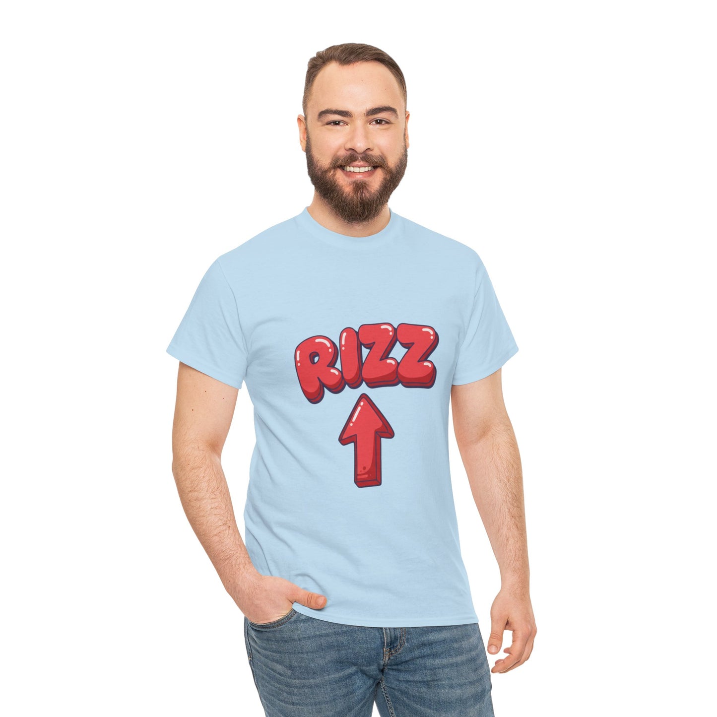 Adult Tee — Playful "RIZZ" Arrow Graphic Shirt